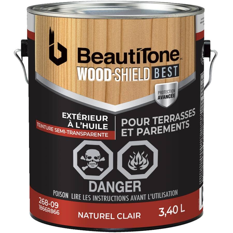 Oil Deck & Siding Stain - Semi-Transparent Natural Clear, 3.4 L