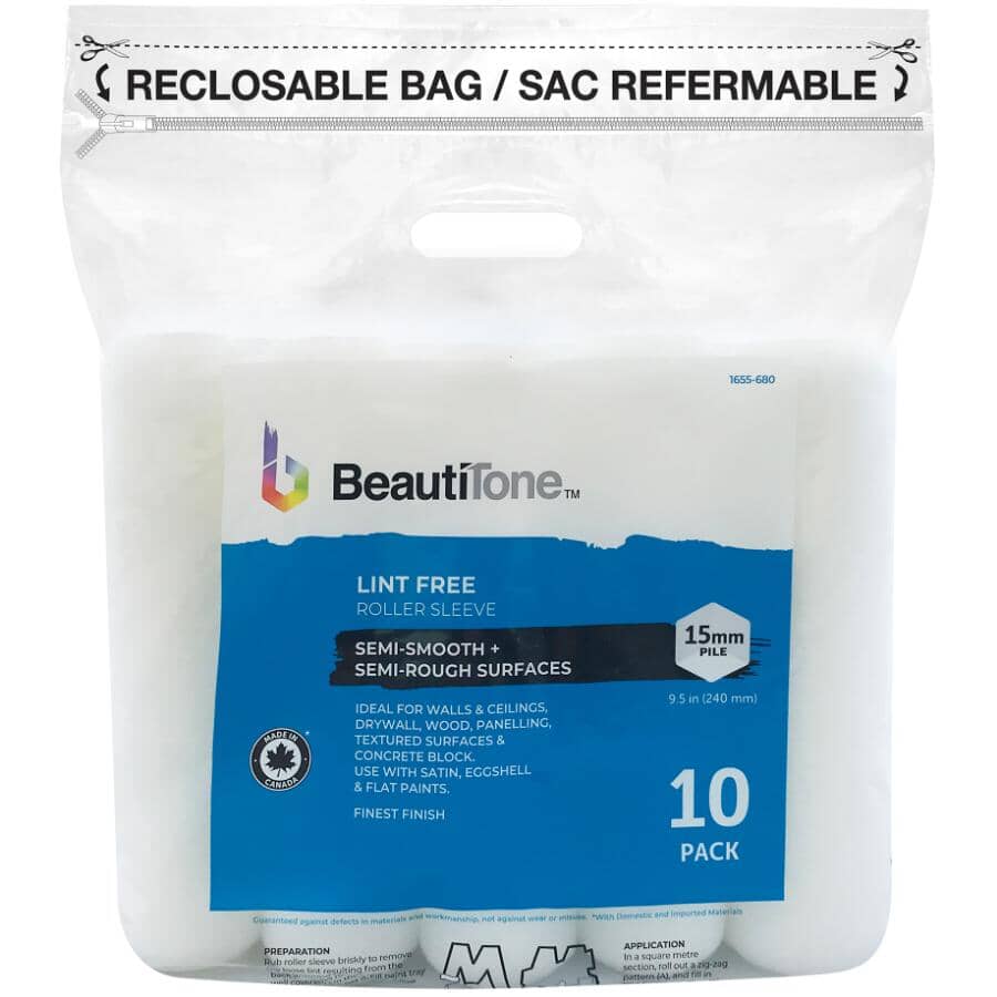 Woven Lint Free Roller - 240 mm x 15 mm, 10 Pack