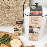 5.5L Galvanized Steel Kitchen Composter - White, with Filter