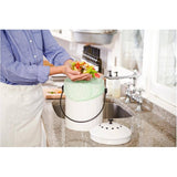 5.5L Galvanized Steel Kitchen Composter - White, with Filter