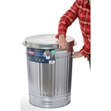 Galvanized Garbage Can - with Lid, 117 L