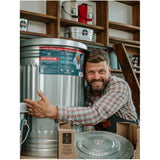 Galvanized Garbage Can - with Lid, 117 L