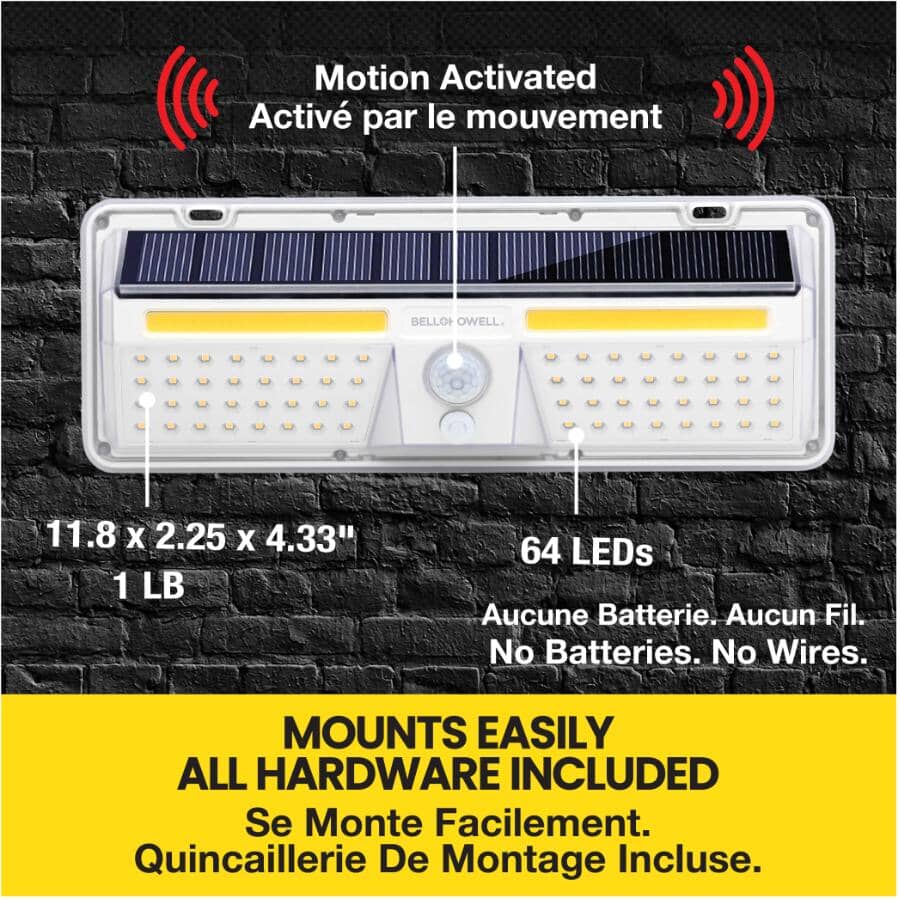 Bionic Wall Light XL Solar Powered Motion Sensor Security Light