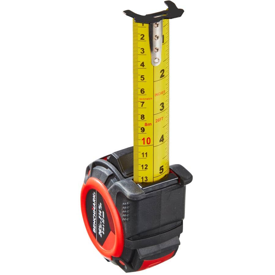 1-1/4" x 26'/8 m Double Sided Wide Blade Tape Measure