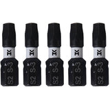 1" #3 Square Power Bits - 5 Pack