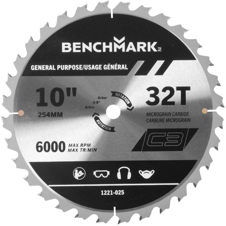 10" 32 Tooth Carbide Circular Saw Blade