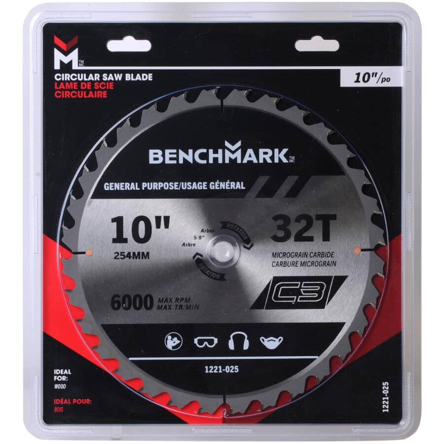10" 32 Tooth Carbide Circular Saw Blade