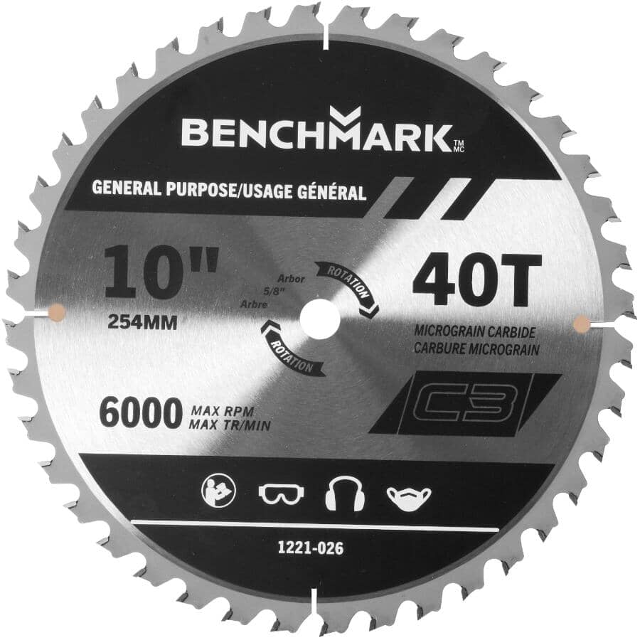 10" 40 Tooth Carbide Circular Saw Blade