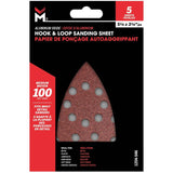 100 Grit Finish and Detail Sandpaper - Aluminum Oxide, 5 Pack