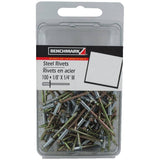 100 Pack 1/8" Medium Steel Rivets