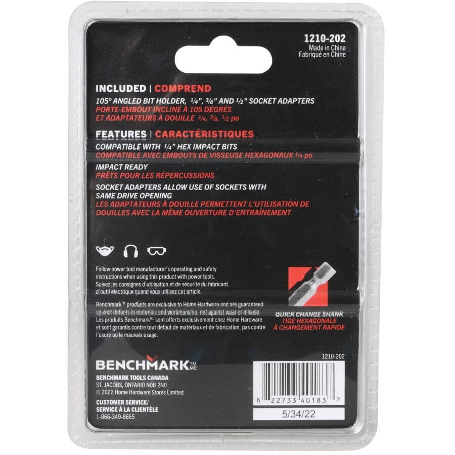 105 Degree Drill Driver Attachment - with Socket Adapters