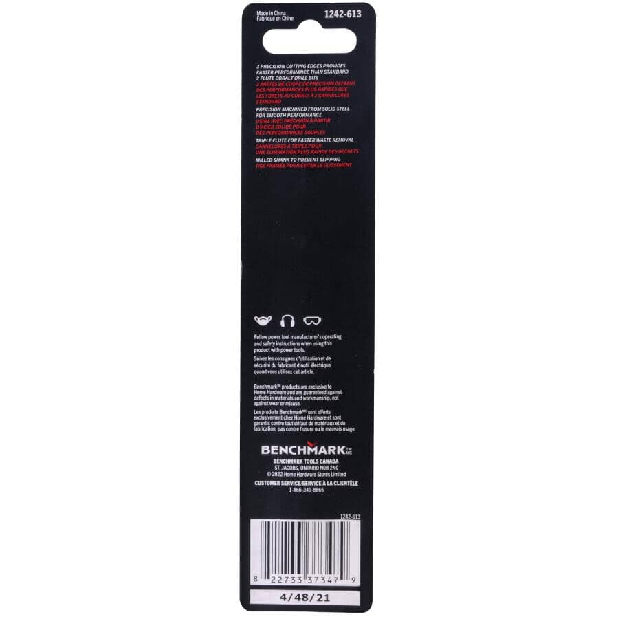 1/2" Cobalt Drill Bit - 3 Flute