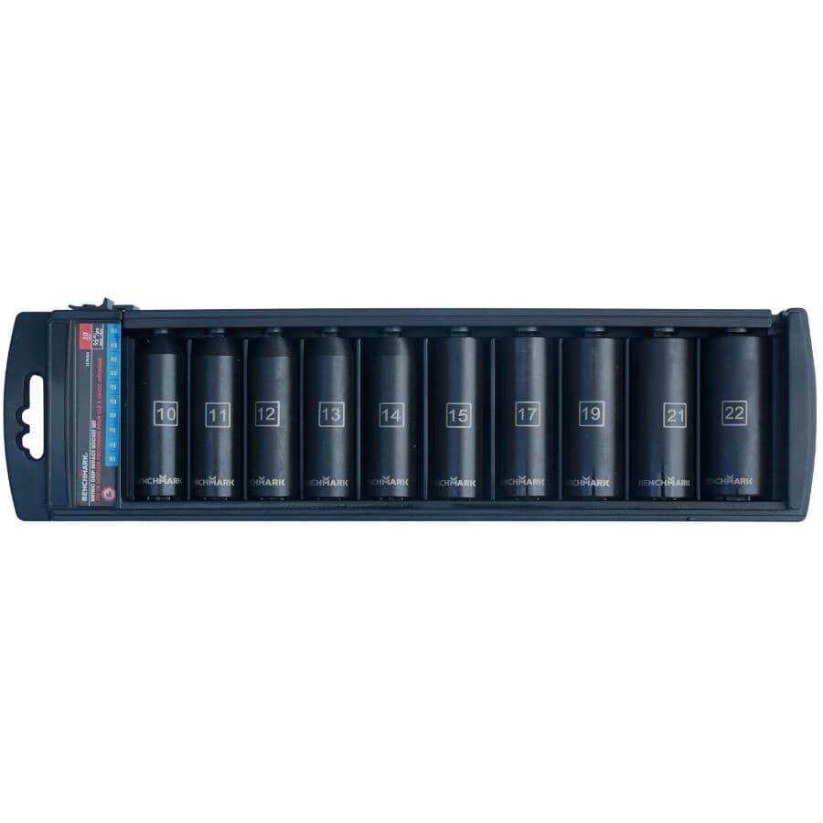 1/2" Drive Metric Deep Socket Set - 10 Piece