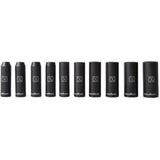 1/2" Drive SAE Deep Socket Set - 10 Piece