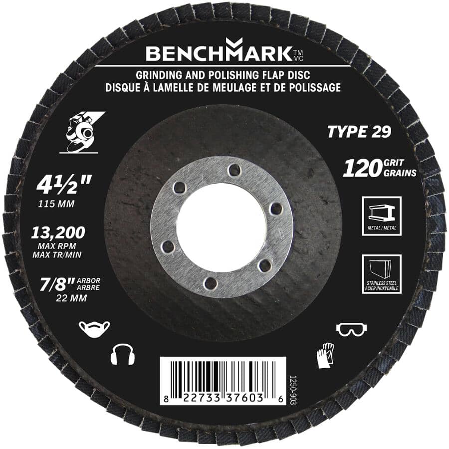 120 Grit 4-1/2" x 7/8" Flap Disc Wheel