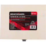 1/4" Carbide Router Bit Set - 12 Piece