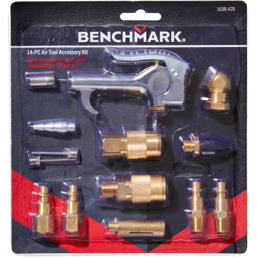 1/4 Female National Pipe Thread Blow Gun Kit - 14 Piece