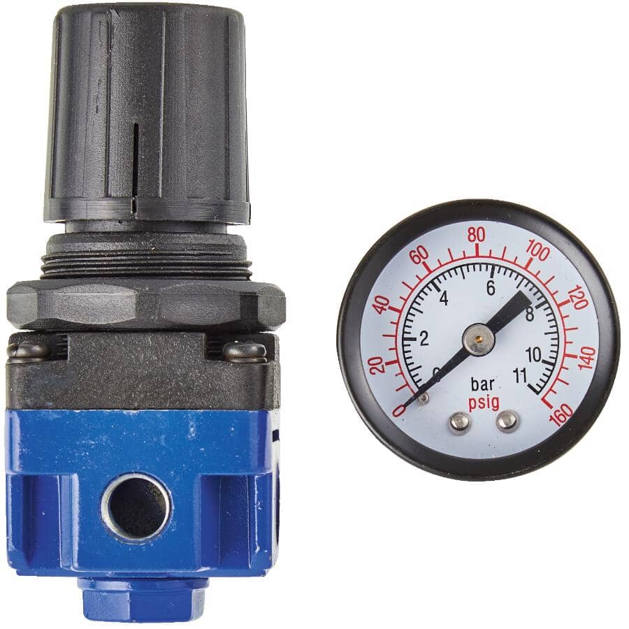 1/4" Female National Pipe Thread Mini HVLP Air Regulator - with Gauge