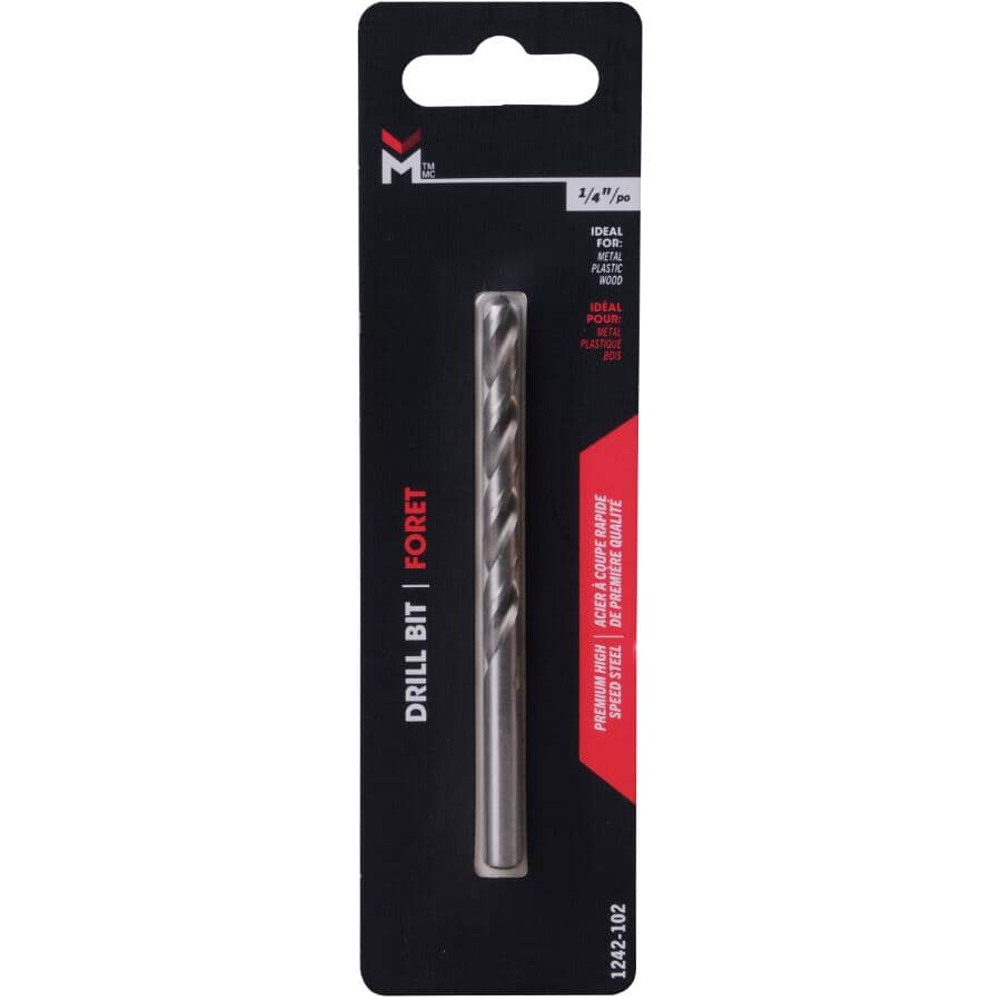 1/4" High Speed Steel Drill Bit - Silver