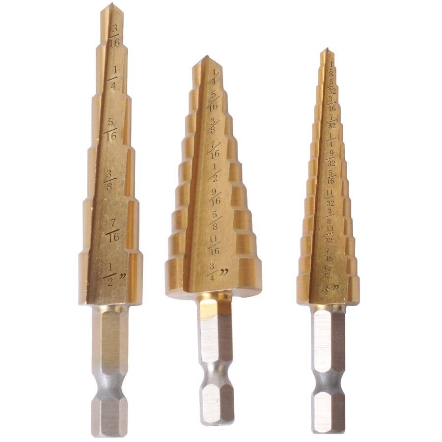 1/4" Step Drill Bit Set - 3 Piece