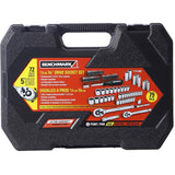 1/4"+3/8" Drive SAE/Metric Socket Wrench - 79 Piece Set