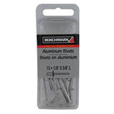 15 Pack 1/8" Long Aluminum Rivets