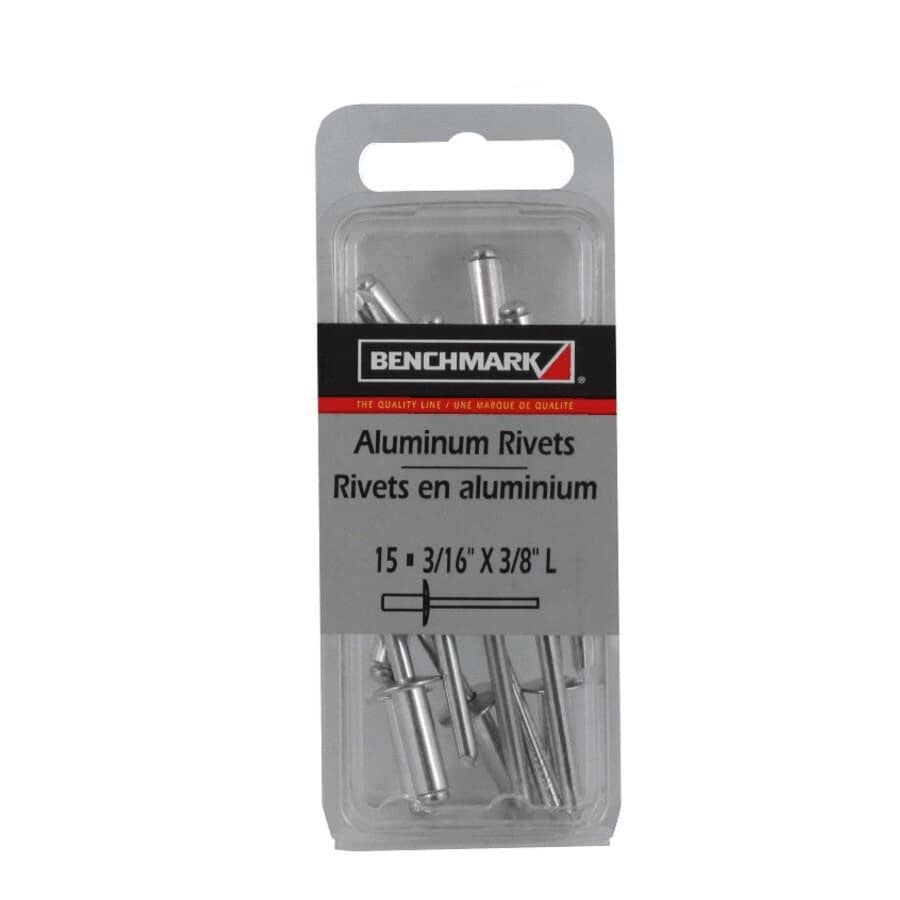 15 Pack 3/16" Long Aluminum Rivets