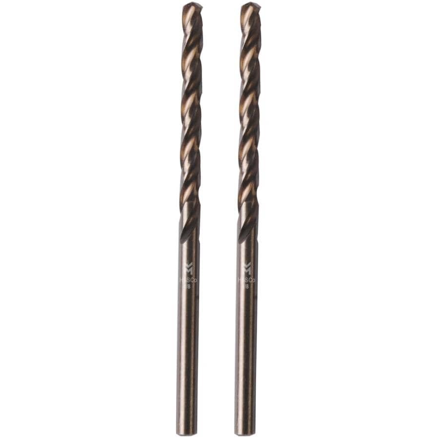 1/8" Cobalt Drill Bits - 3 Flute, 2 Pack