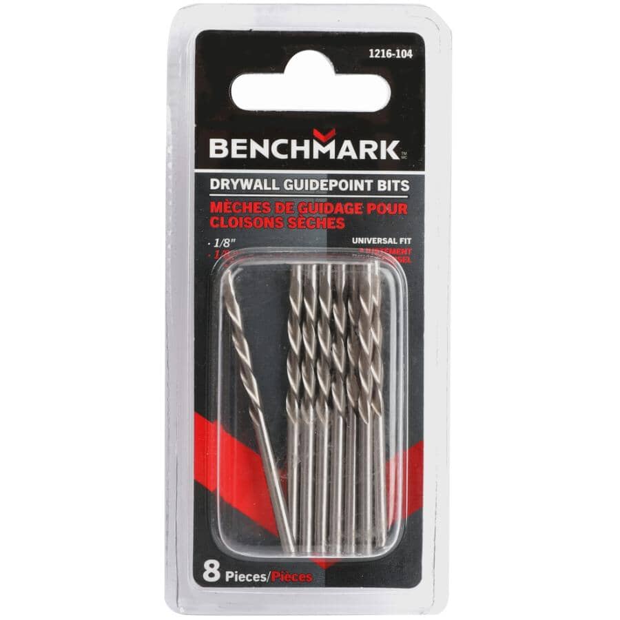 1/8" Guidepoint Drywall Bits - 8 Pack
