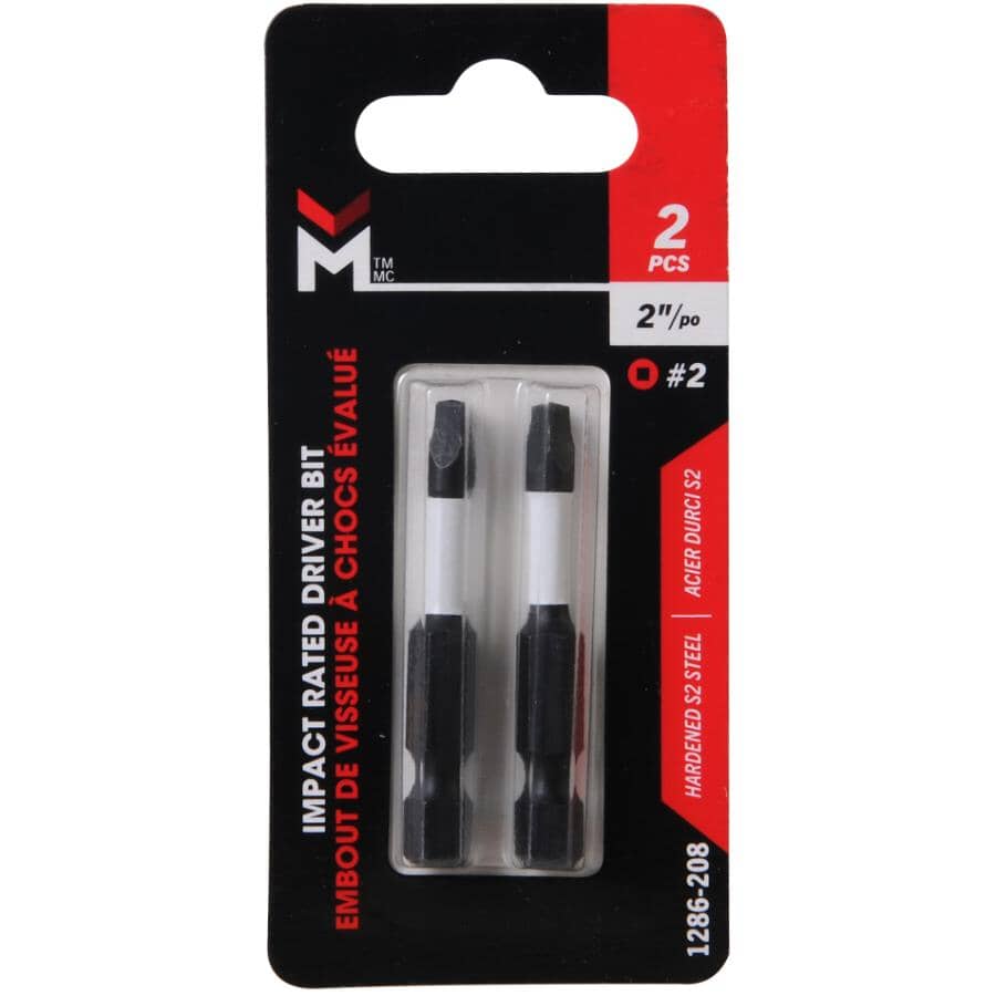 2" #2 Square Power Bits - 2 Pack