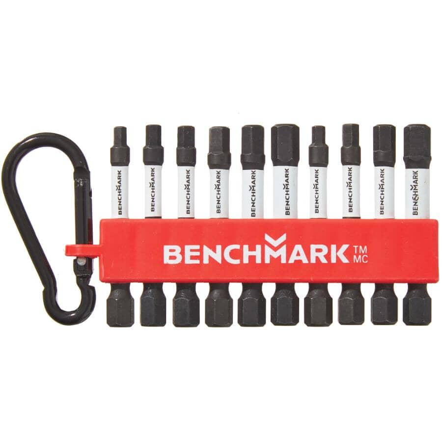 2" Hex Power Bits - 10 Pack, Assorted Sizes