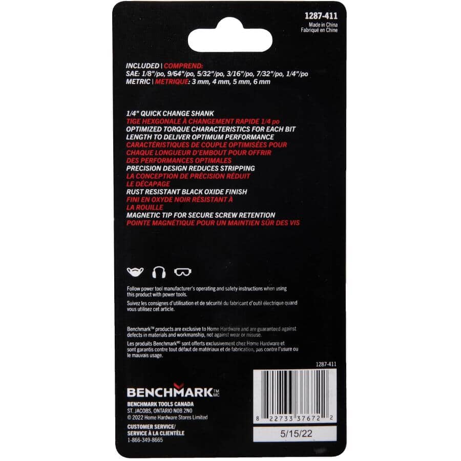 2" Hex Power Bits - 10 Pack, Assorted Sizes