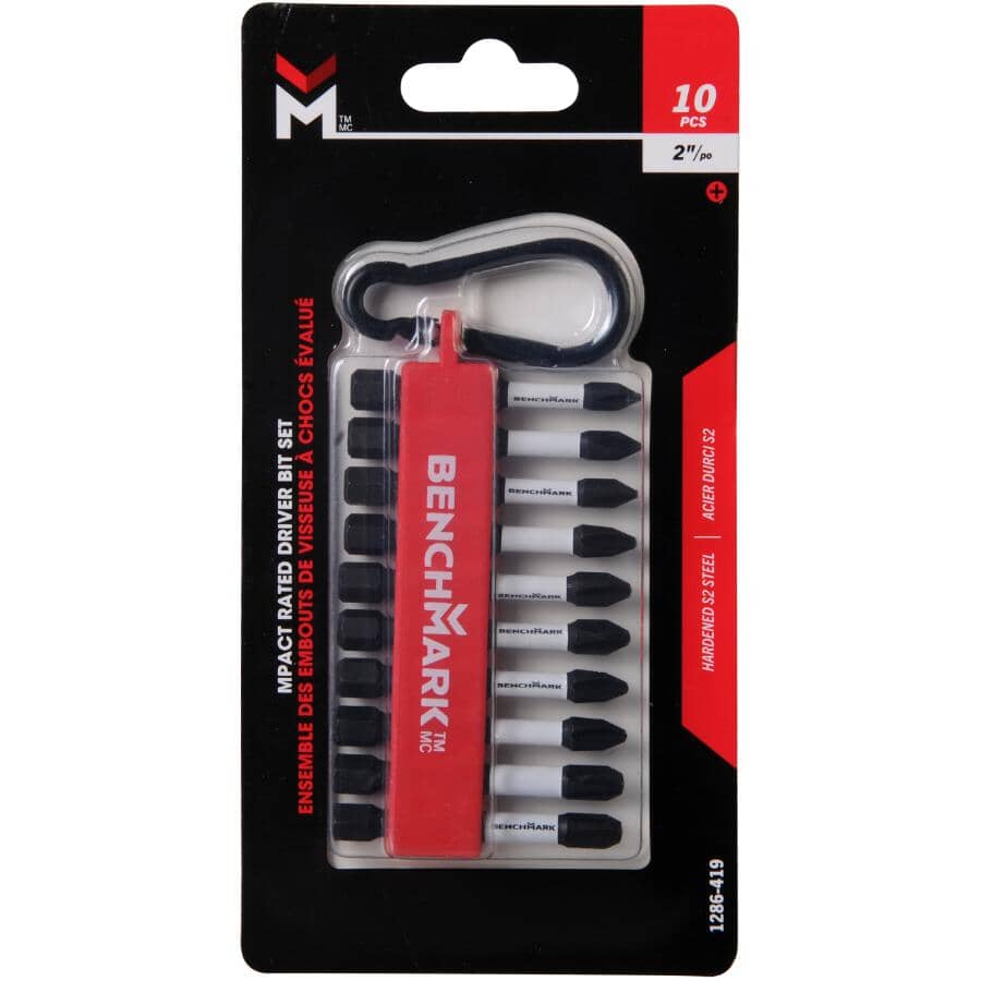 2" Phillips Power Bits - 10 Pack, Assorted Sizes