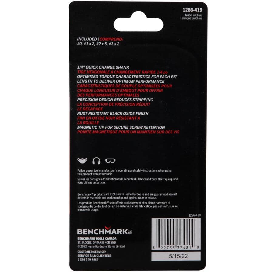 2" Phillips Power Bits - 10 Pack, Assorted Sizes