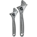 2 Piece 8" and 10" Chrome Vanadium Adjustable Wrench Set