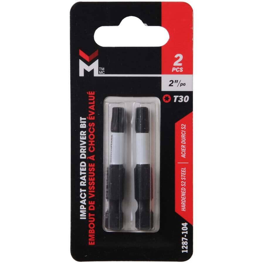 2" T30 Torx Power Bits - 2 Pack
