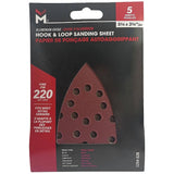 220 Grit Finish & Detail Sandpaper - Aluminum Oxide, 5 Pack