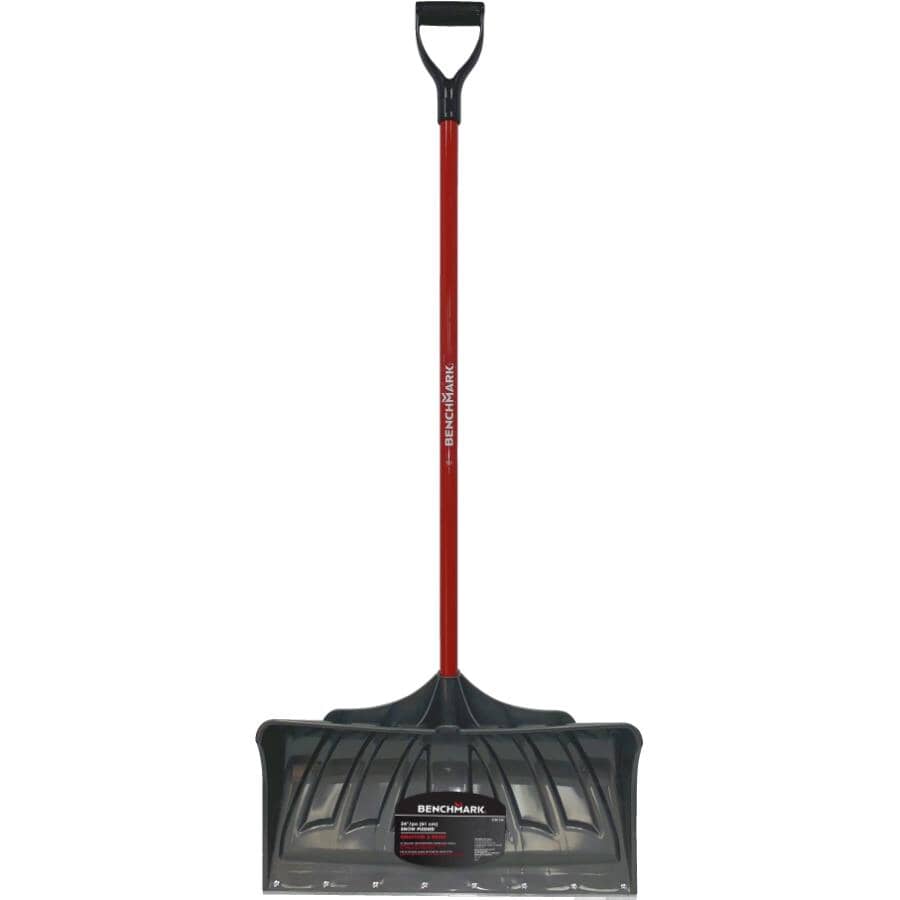 24" Poly Blade Snow Shovel - with Fiberglass D-Grip Handle