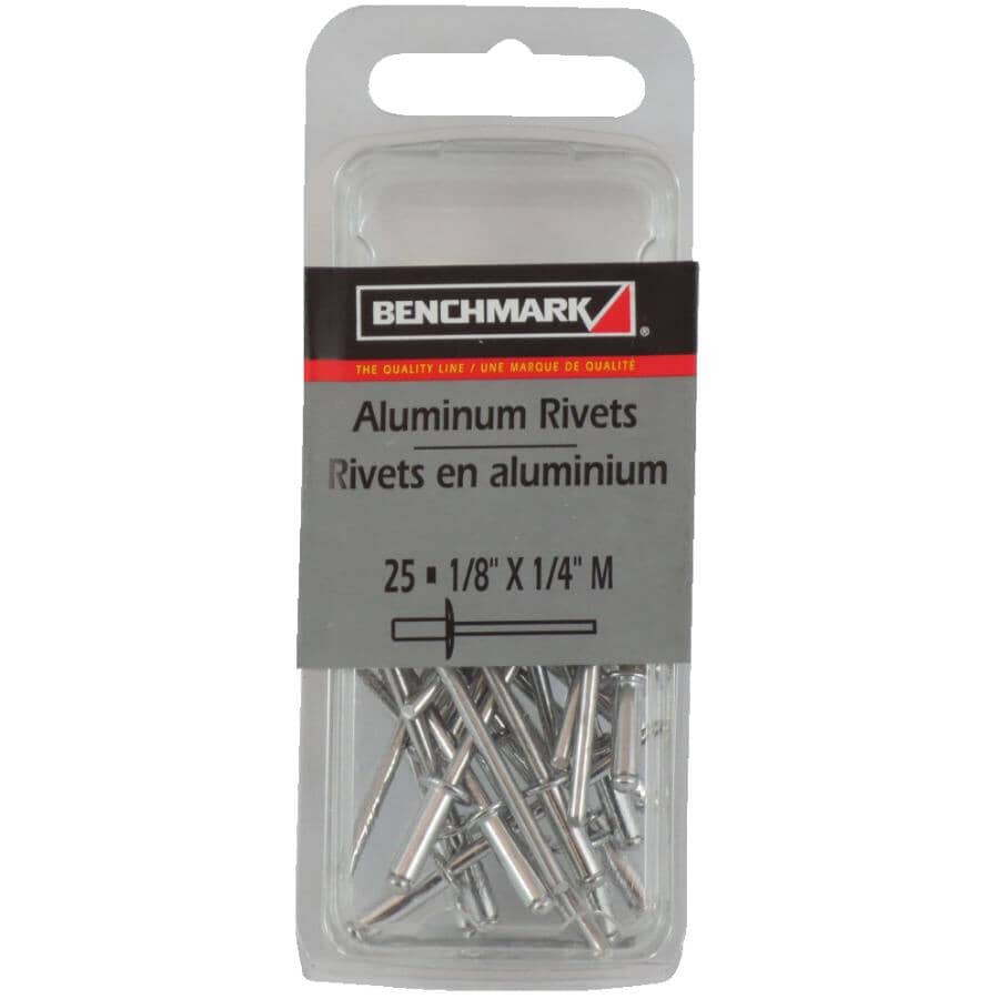 25 Pack 1/8" Medium Aluminum Rivets
