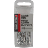 25 Pack 1/8" Short Aluminum Rivets