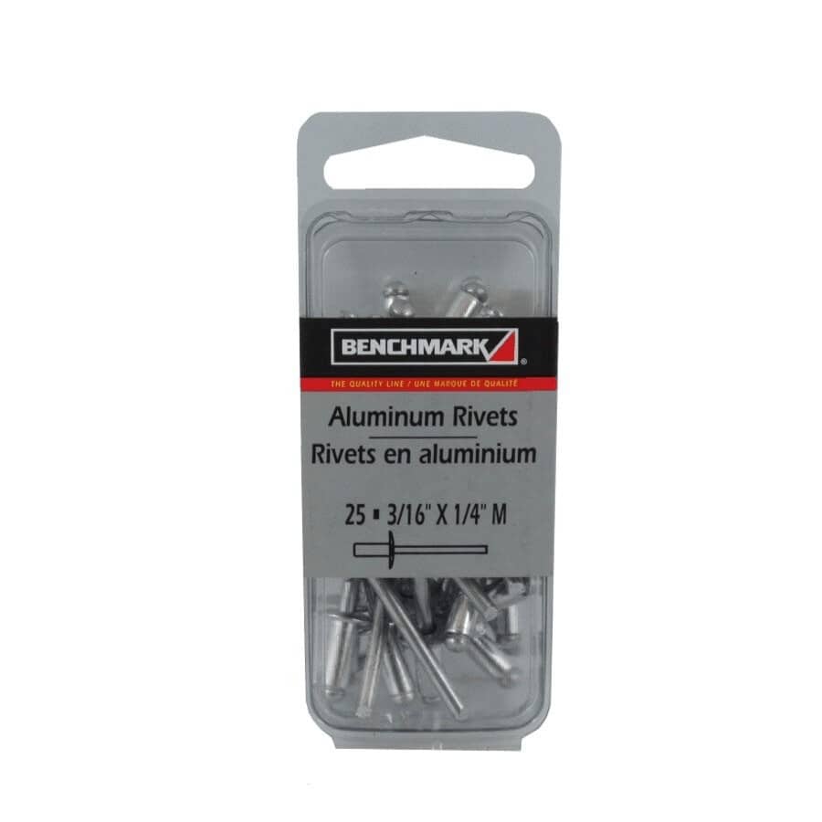 25 Pack 3/16" Medium Aluminum Rivets