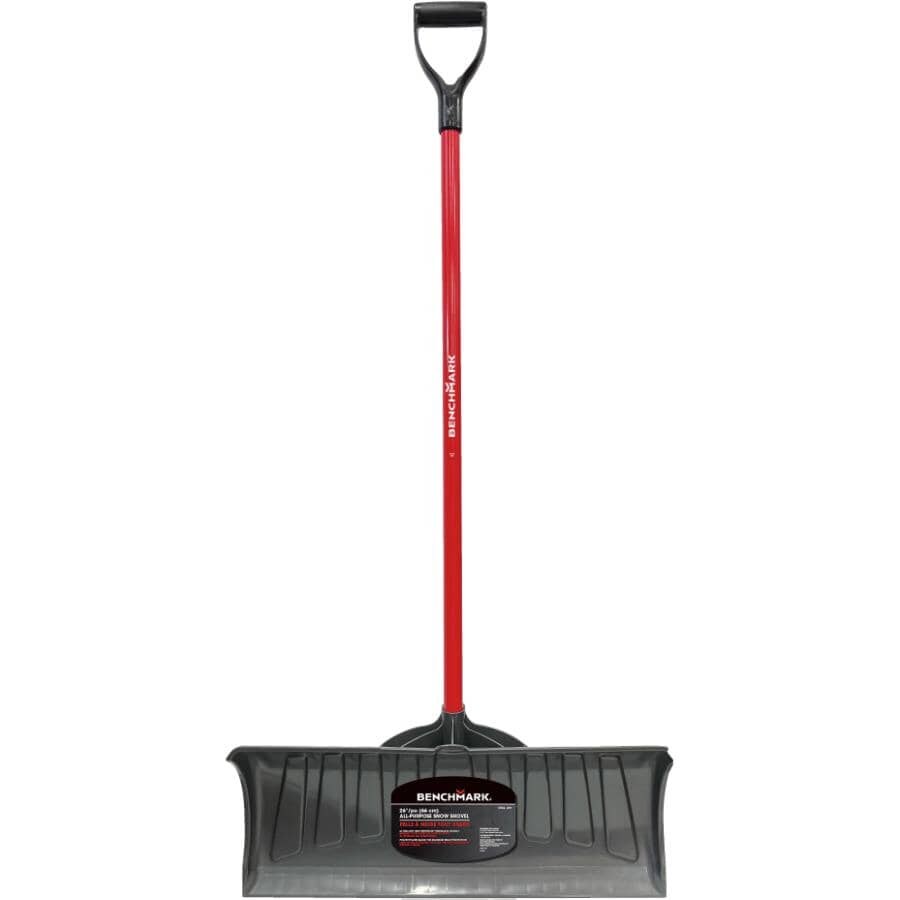 26" Poly Blade Snow Shovel - with Fiberglass D-Grip Handle