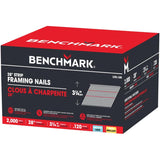 3-1/4" 0.120 Gauge Brite Strip Framing Nails - 28 Degree, 2000 Pack