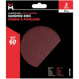 3 Pack 6" 60 Grit Pressure Sensitive Adhesive Sanding Discs