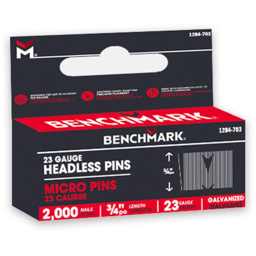 3/4" 23 Gauge Headless Pin Nails - 2000 Pack