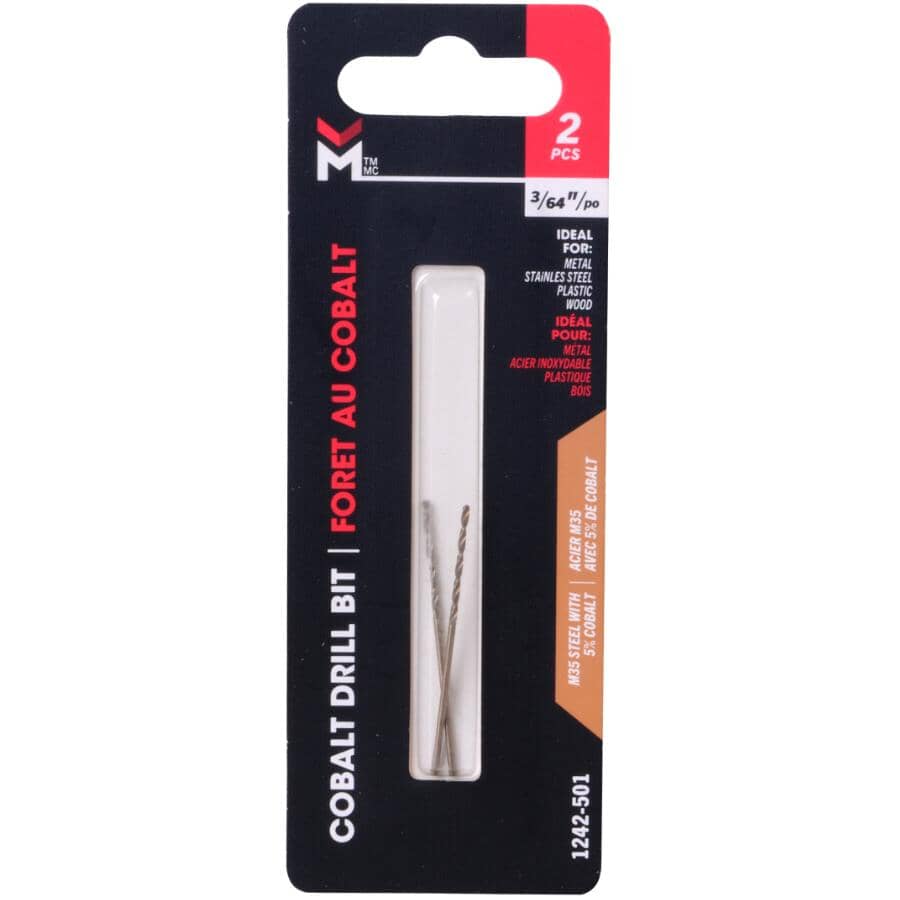 3/64" Cobalt Drill Bits - 2 Pack