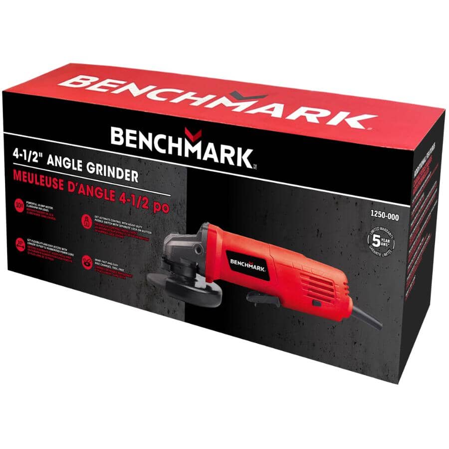 4-1/2" Corded Angle Grinder - 10 Amp