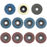 4-1/2" Flap & Polish Disc Set - 11 Piece, Assorted Grits