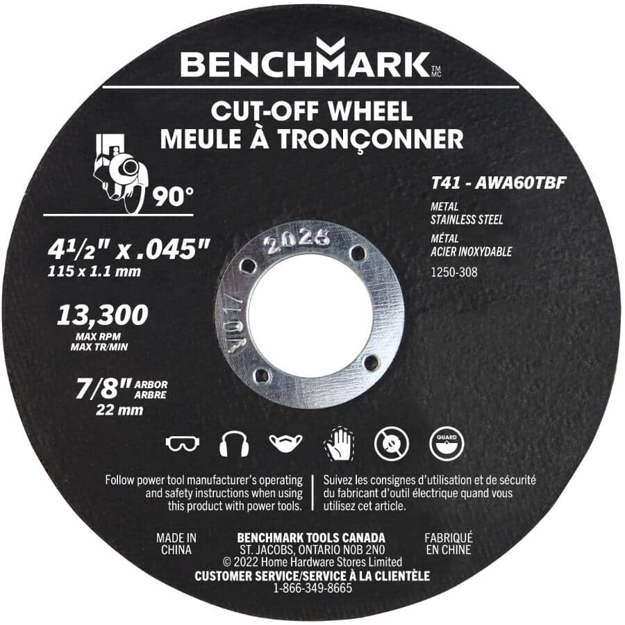 4-1/2" x 0.045" x 7/8" Metal Cut-Off Wheels - 50 Pack