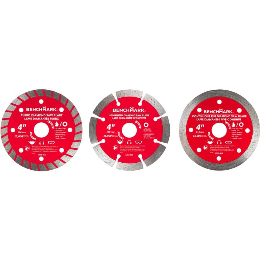 4" Diamond Assorted Blades Set - 3 Pack